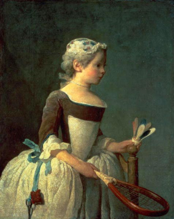 &quot;La  niña  con  el juego  de  la  pluma&quot;  de J.S. CHARDIN
