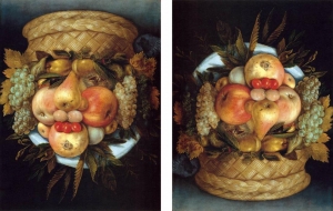 CABEZA REVERSIBLE CON FRUTA DE ARCIMBOLDO