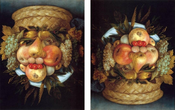 CABEZA REVERSIBLE CON FRUTA DE ARCIMBOLDO
